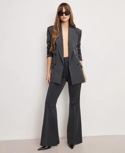 Good American Women's Double-breasted Oversized Blazer In Gray
