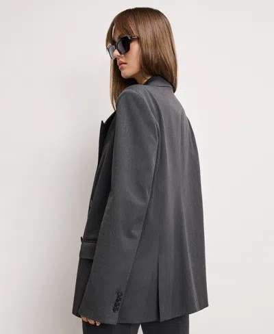 Good American Women's Double-breasted Oversized Blazer In Gray