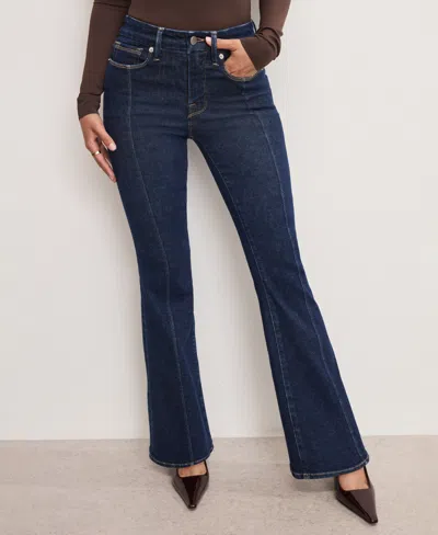 Good American Good Legs Crop Mini Boot Jeans In Indigo1153 In Blue