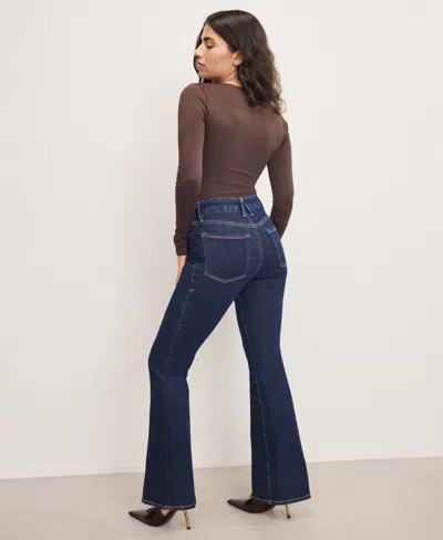 Good American Good Legs Crop Mini Boot Jeans In Indigo1153 In Blue