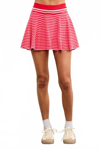 Mustard Seed Kia Sweater Skort In Pink Combo In Multi