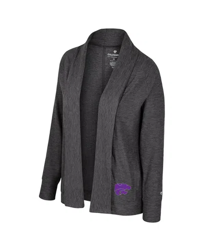 Colosseum Women's Charcoal Wisconsin Badgersâ Dash Cardigan In Gray