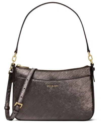 Michael Kors Jet Set Medium Top Zip Crossbody In Brown