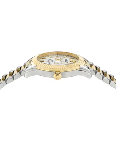 Versace Greca Gmt Fluted 41mm In Multi