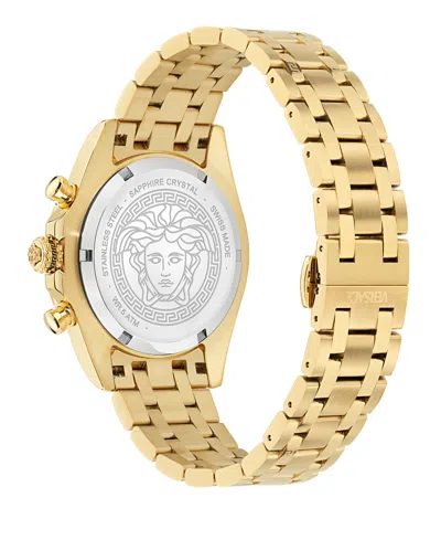 Versace Men's Swiss Chronograph Fornax Gold Ion Plated Bracelet Watch 43mm In Gold