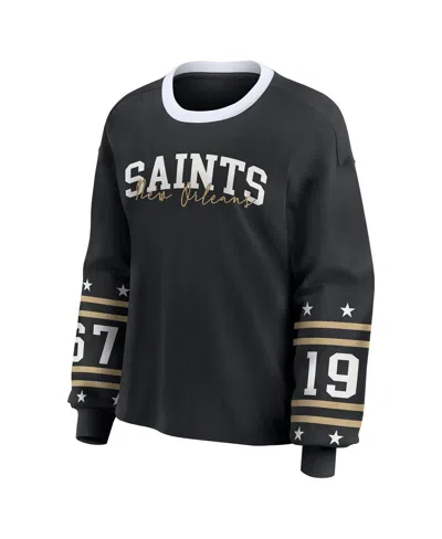 Wear By Erin Andrews Women's Black New Orleans Saints Sport Long-sleeve T-shirt In Black