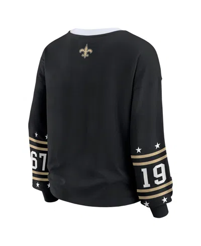 Wear By Erin Andrews Women's Black New Orleans Saints Sport Long-sleeve T-shirt In Black