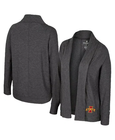 Colosseum Women's Charcoal Wisconsin Badgersâ Dash Cardigan In Gray