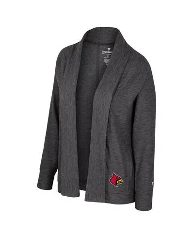 Colosseum Women's Charcoal Wisconsin Badgersâ Dash Cardigan In Gray
