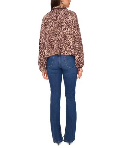 Vince Camuto Leopard Print Button-up Shirt In Brown