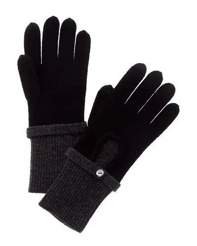 Forte Cashmere Basic Cashmere Driving Gloves In Black