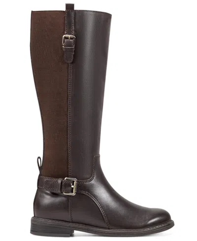 Easy Spirit Jema Womens Zipper Leather Knee-high Boots In Burgundy