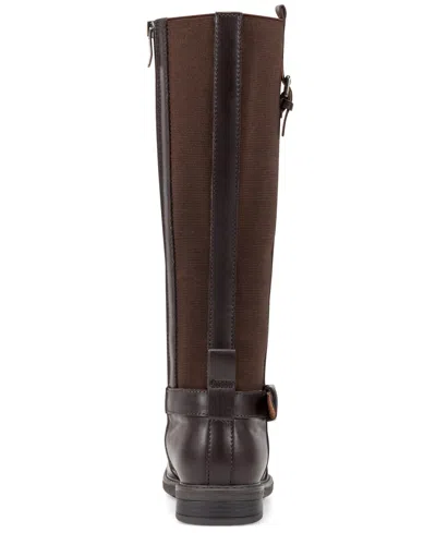 Easy Spirit Jema Womens Zipper Leather Knee-high Boots In Burgundy