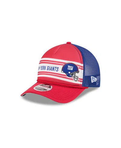 New Era Men's Red New York Giants Linear A-frame 9forty Adjustable Hat In Red