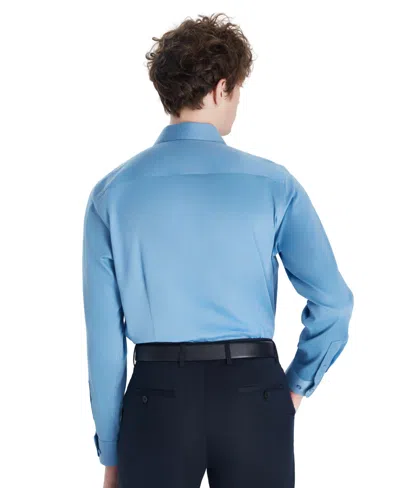 Bar Iii Men's Sateen Solid Dress Shirt, Macy's Exclusive In Blue