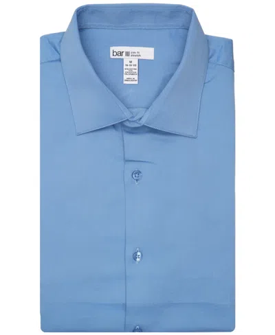 Bar Iii Men's Sateen Solid Dress Shirt, Macy's Exclusive In Blue