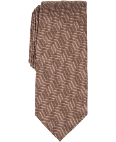 Alfani Men's Dune Herringbone-pattern Tie, Macy's Exclusive In Brown