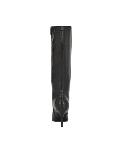 Guess Womens Gressa Tall Pointed Toe Stiletto Boots Regular Wide Calf In Black