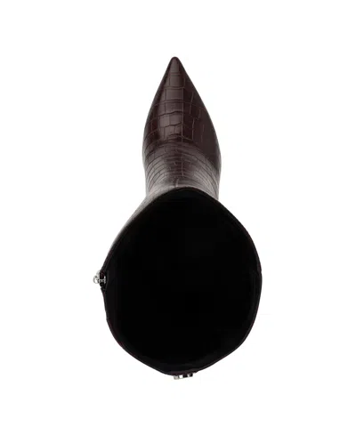 Guess Gressa Croc Embossed Knee High Boot In Brown