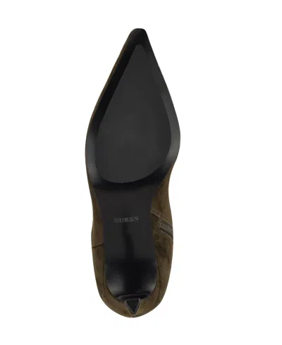 Guess Women's Palisa Wide Calf Tall Kitten Heel Dress Boots In Brown
