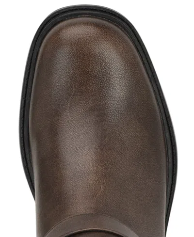 Guess Women's Lynnie Wide Calf Tall Buckle Moto Lug Boots In Brown