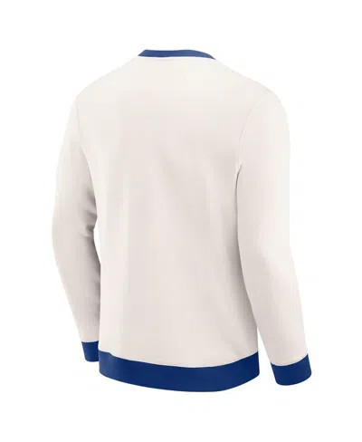 Fanatics Darius Rucker Collection By  Men's Cream Los Angeles Dodgers Color Block Crewneck Sweatshirt In White