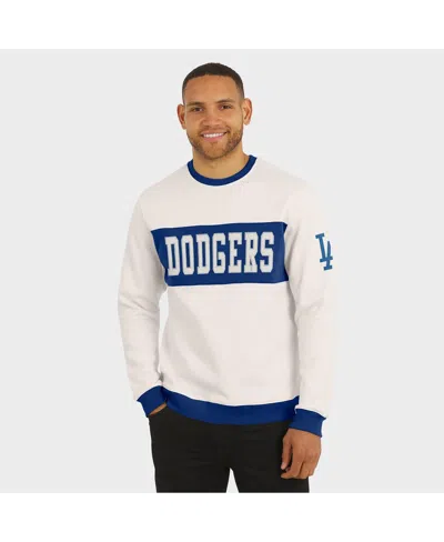 Fanatics Darius Rucker Collection By  Men's Cream Los Angeles Dodgers Color Block Crewneck Sweatshirt In White