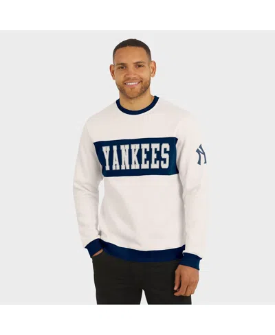 Fanatics Darius Rucker Collection By  Men's Cream New York Yankees Color Block Crewneck Sweatshirt In White