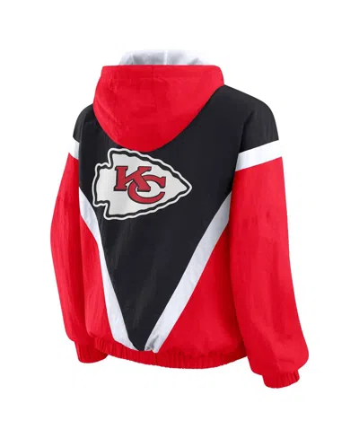 Wear By Erin Andrews Women's Red/black Kansas City Chiefs Plus Size Retro Crinkle Full-zip Windbreaker Jacket In Red