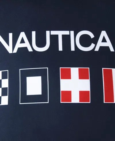 Nautica Flag Printed Square Decorative Pillow, 18" X 18" In Blue