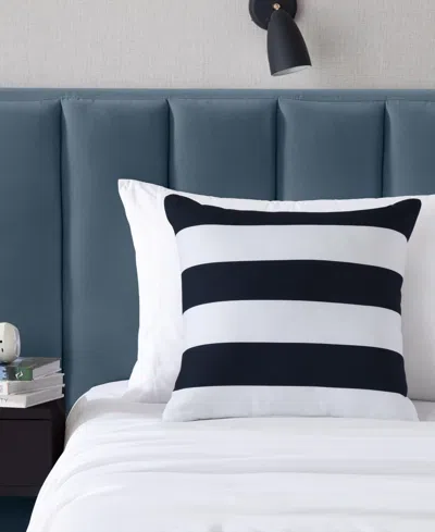 Nautica Sailor Stripe Printed Square Decorative Pillow, 18" X 18" In Blue