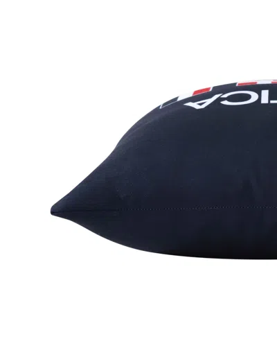 Nautica Flag Printed Square Decorative Pillow, 18" X 18" In Blue