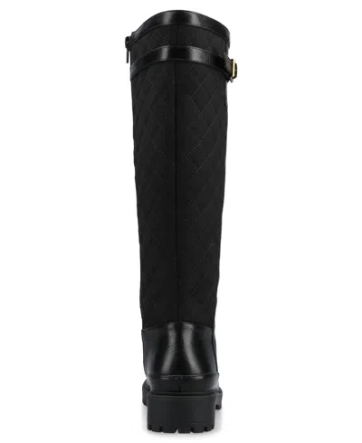 Journee Collection Journee Women's Zemmie Knee High Casual Quilted Boots In Black