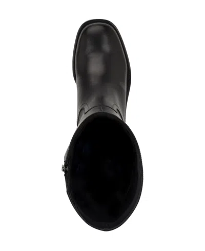 Nine West Womens Barile Tall Block Heel Boots Regular Wide Calf In Black