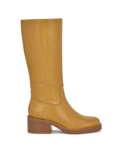 Nine West Broklyn Block Heel Boot In Yellow