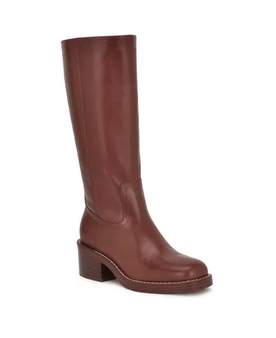 Nine West Broklyn Block Heel Boot In Brown