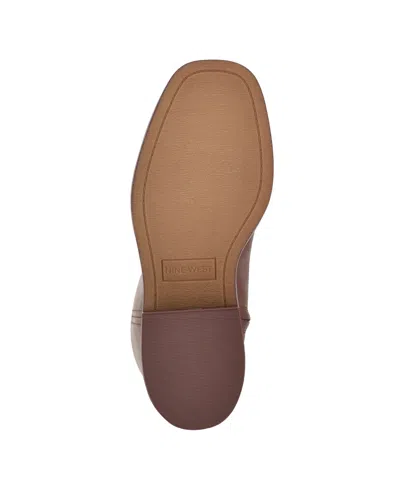 Nine West Broklyn Block Heel Boot In Brown
