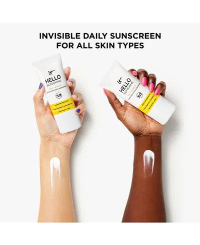 It Cosmetics Hello Sunshine Invisible Face Sunscreen Spf 50- Travel Size In Transparent