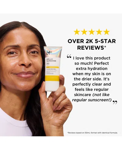 It Cosmetics Hello Sunshine Invisible Face Sunscreen Spf 50- Travel Size In Transparent