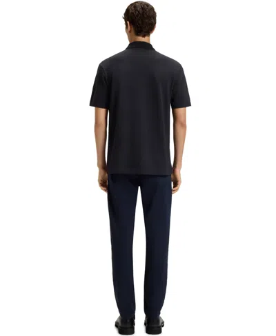 Hugo Boss Black Polo Shirt With Tone-on-tone Logo On The Front In Cotton Man In Black