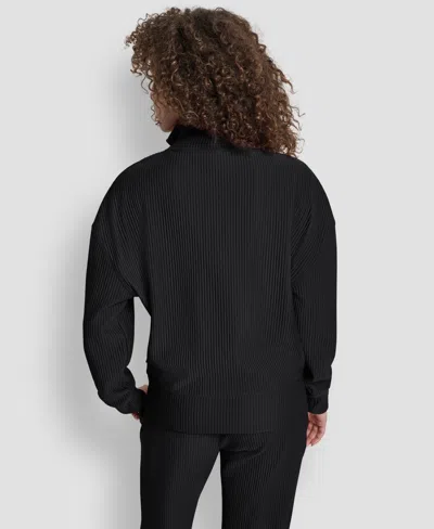 Dkny Tech Ottoman Half Zip Sweatshirt In Black