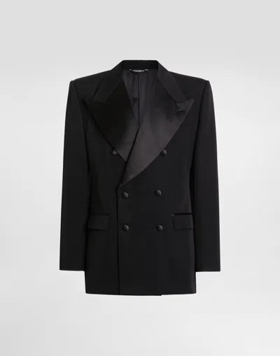 Dolce & Gabbana Double-breasted Sicilia Jacket In Black