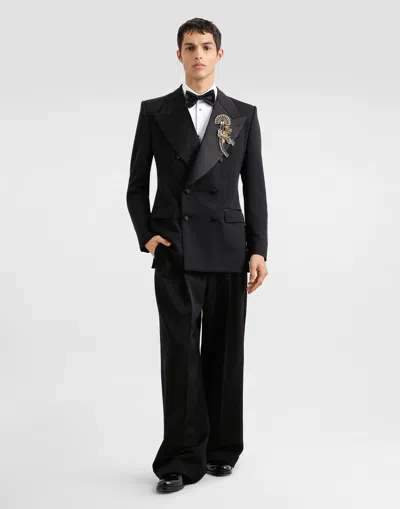 Dolce & Gabbana Double-breasted Sicilia Jacket In Black