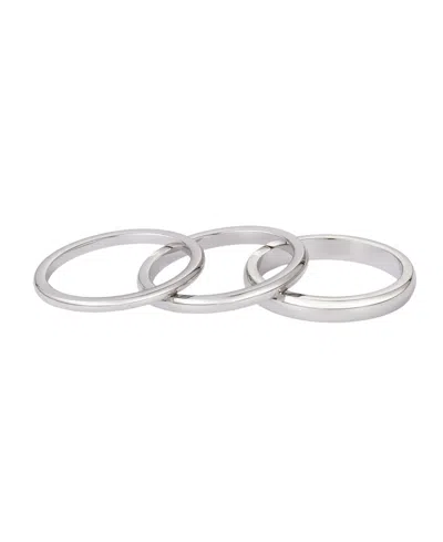 Adornia Tarnish Resistant Silver Stacking Band Set In Silver