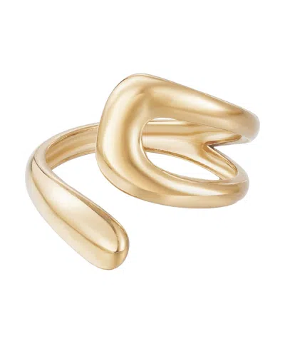 Adornia Tarnish Resistant 18k Gold Plated Open Bands Ring In Gold