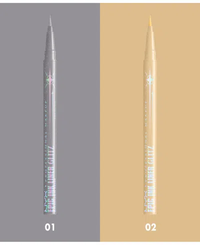 Nyx Professional Makeup Epic Bridgerton Royal Epic Ink Glitz Eyeliner In Silver