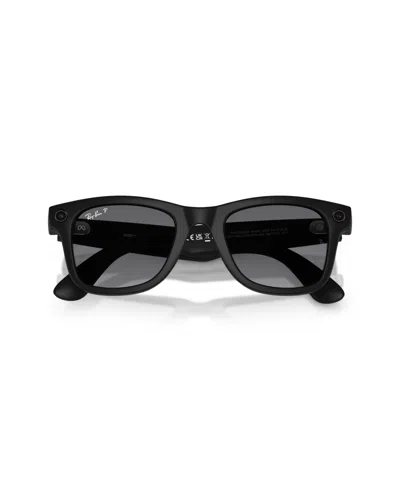 Ray Ban Meta Wayfarer Unisex Polarized Gradient Ai Sunglasses, Rw4006 In Black
