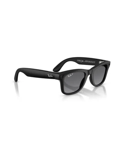 Ray Ban Meta Wayfarer Unisex Polarized Gradient Ai Sunglasses, Rw4006 In Black