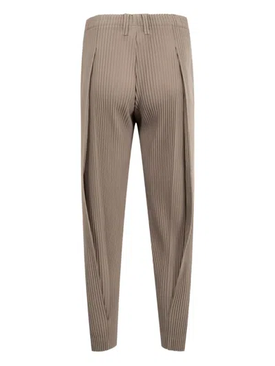 Issey Miyake Elasticated Tailored Trousers In Gray