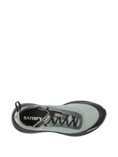 Satisfy The Rocker Mesh Sneakers With Textured Sole And Subtle Branding In Gray